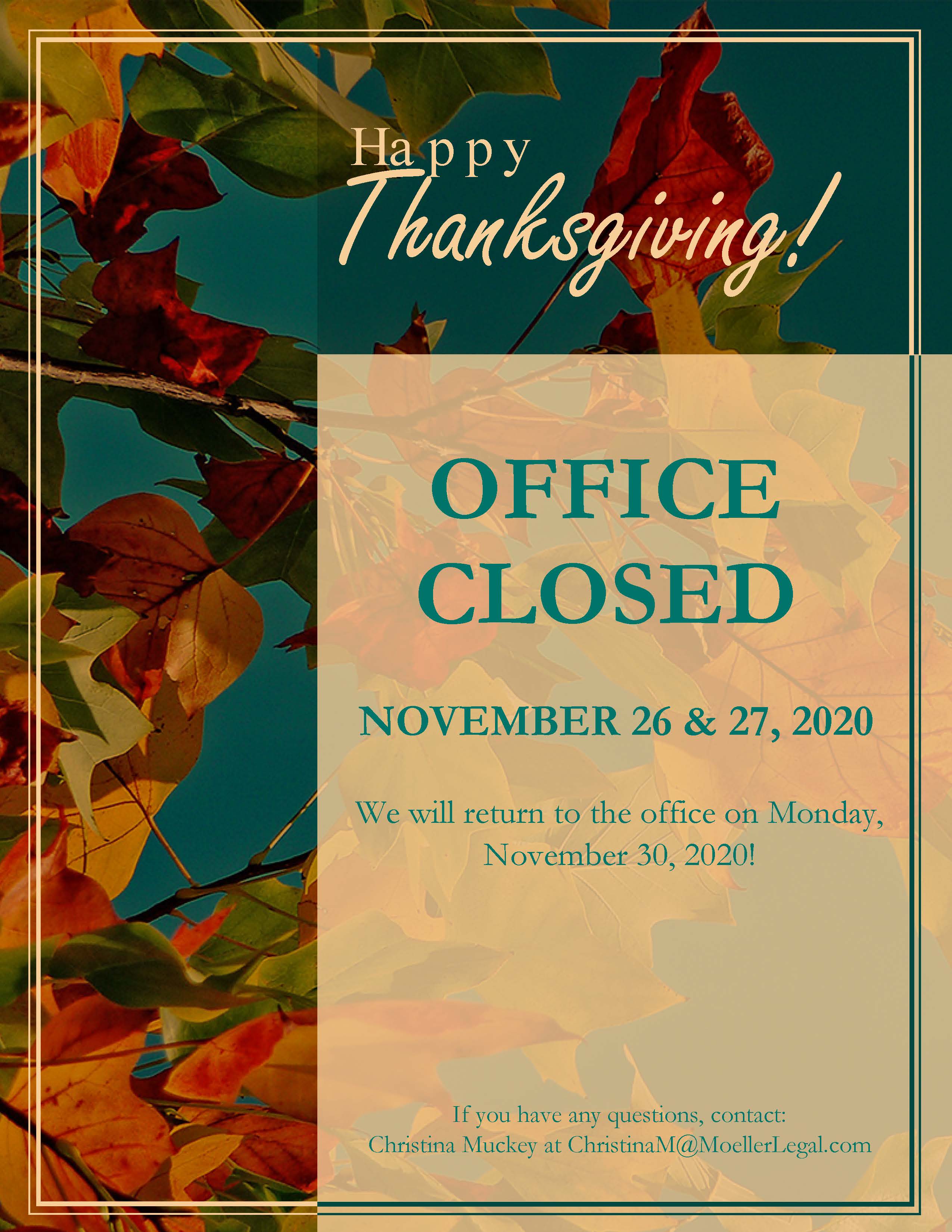 Thanksgiving – Office Closed